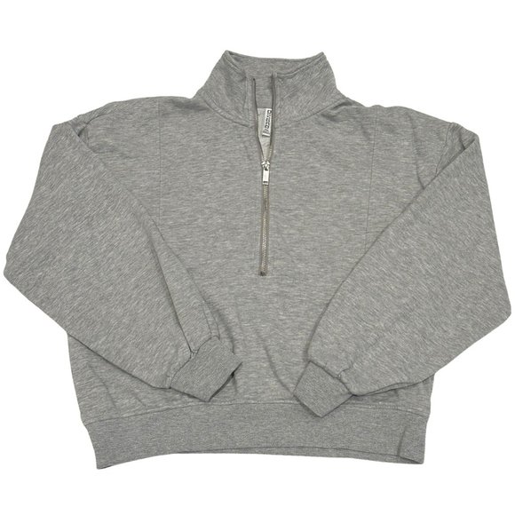 💎4 for $25💎 Women's H&M Grey Mock Neck Zip Sweatshirt Size S - Picture 2 of 4